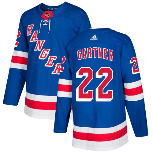 Adidas Rangers #22 Mike Gartner Royal Blue Home Authentic Stitched NHL Jersey - Click Image to Close